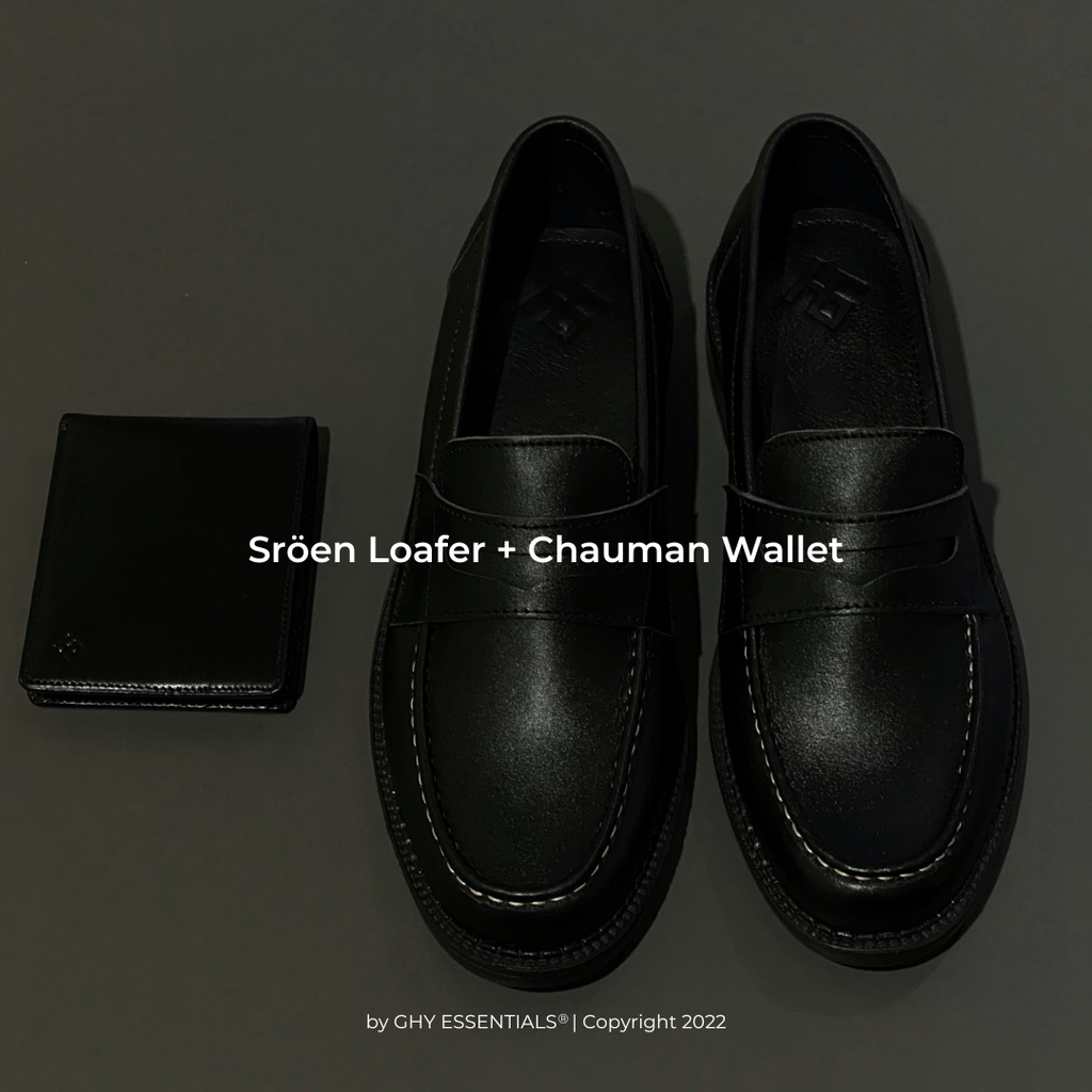GHY ESSENTIALS Paket Bundling - Sröen Loafer + (Eau De Parfume/Chauman Wallet/Jethize Cardholder/Clero Lanyard, Tinqeer Keychain, Goodie Bag)