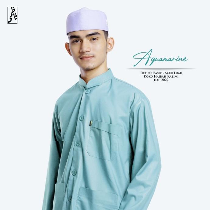 BISA COD Baju Koko haibah kazimi | Aquamarine /BAJU KOKO PRIA/BAJU KOKO DEWASA/BAJU KOKO ANAK/BAJU K