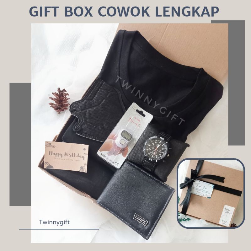 KADO COWO HAMPERS KAOS JAM TANGAN COWOK ULANG TAHUN WISUDA SEMPRO ANNIVERSARY