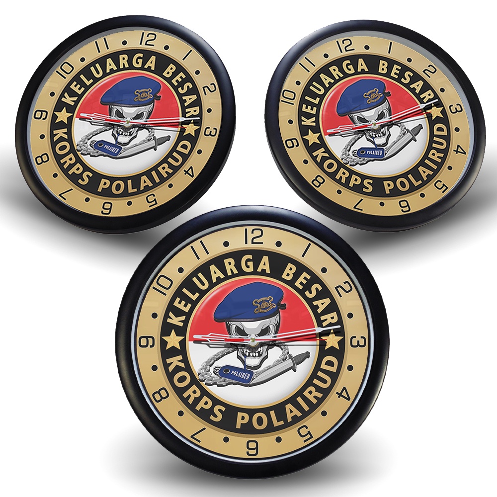 (Masuk) Jam Dinding KELUARGA BESAR KORPS POLAIRUD {Istimewa} Light Gold