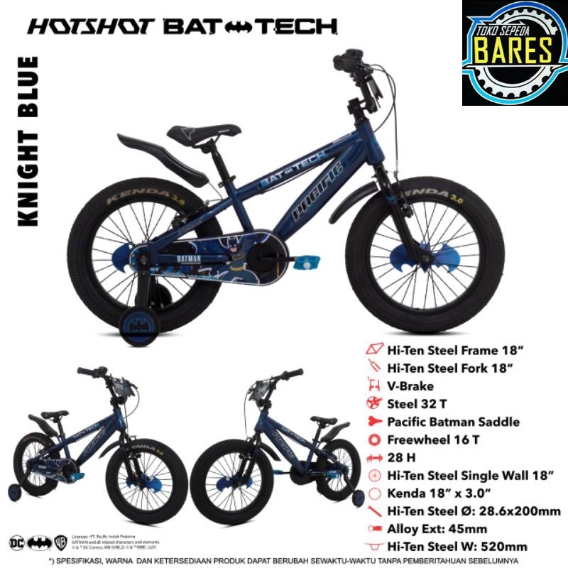 Sepeda BMX Anak 12 / 16 / 18 Pacific Hotshot Batman 3.0 / Bat Tech / Umaga Batman Movie