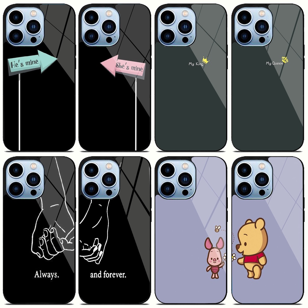 (RJ55) Casing Couple Simpel Aesthetic Glossy Custom Case All Type