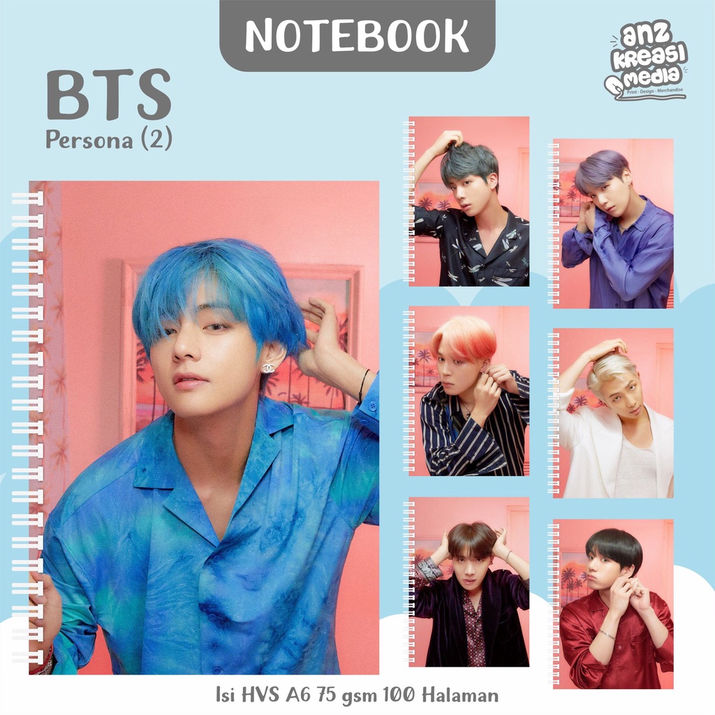 NOTEBOOK A6 BUKU TULIS SPIRAL - BTS PERSONA (2) - MERCHANDISE KPOP MURAH UNOFFICIAL