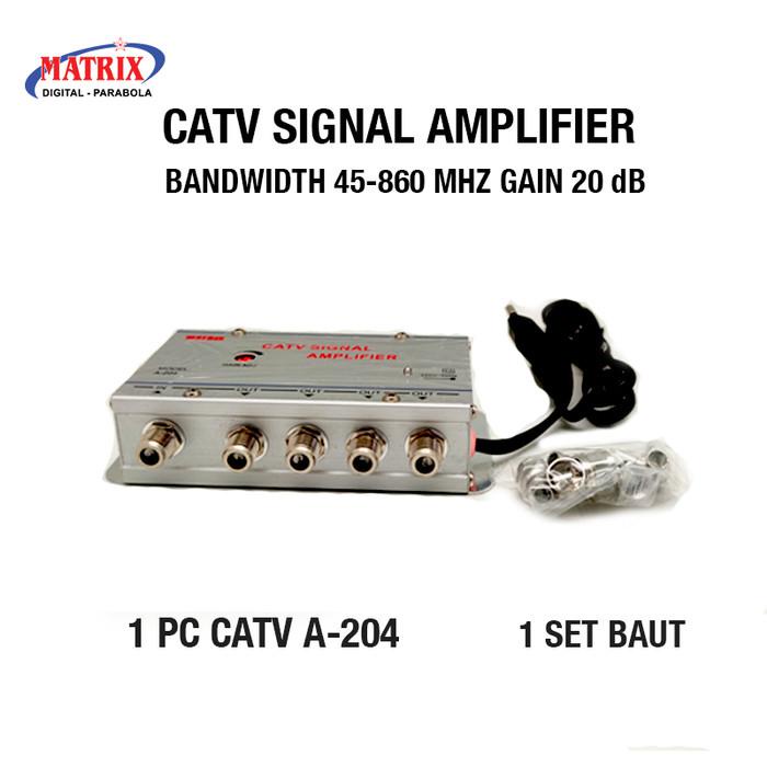 BOOSTER INDOOR DAN SPLITER MATRIX A-204 PENGUAT SINYAL TV 4 WAY