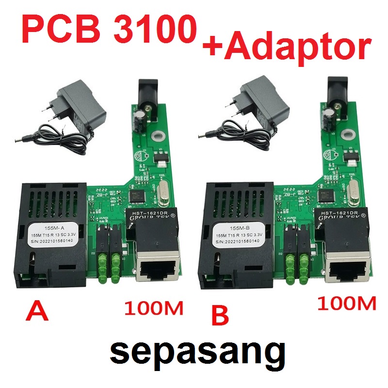 PCB Board HTB-3100 A B GS GS03 Optic Optical Media Converter 100Mbps 1000M Adaptor Ethernet Fiber Media Switch Rj45 SC FO