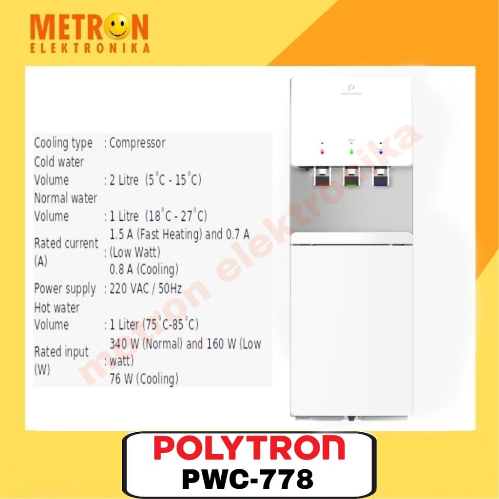 POLYTRON PWC 778 WUV WHITE - UVC STERIL DISPENSER HOT, NORMAL, COOL