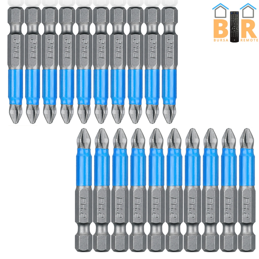 Mata Obeng Hex Shank Magnetic 1/4 PH1 PH2 Screwdriver Drill Bit 50MM-70MM Non Slip Magnet