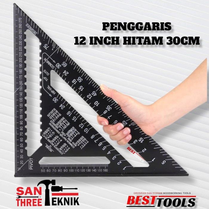 

Premium Almunium Speed Square 12Inc 30Cm Penggaris Segitiga