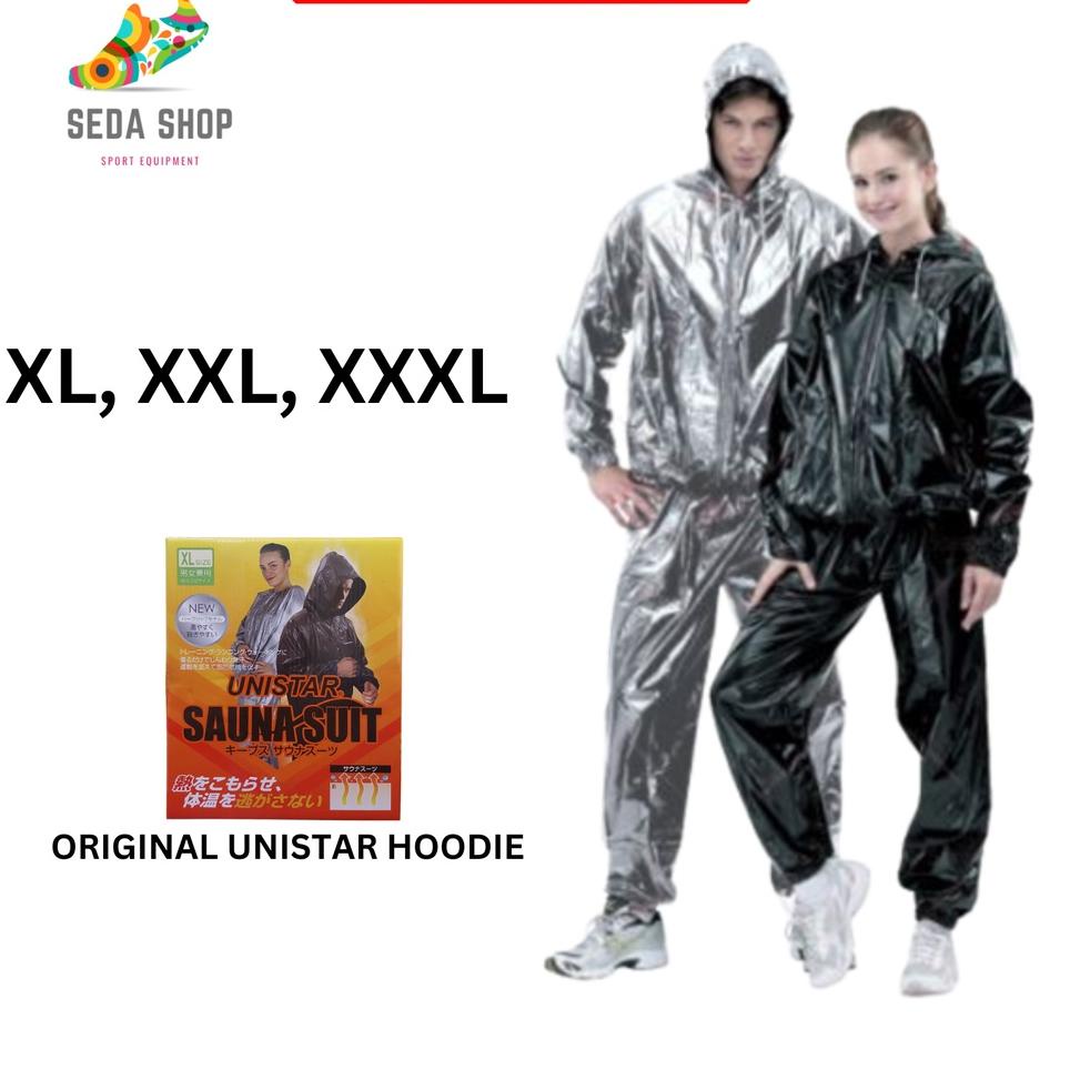 [ART. 831428] Jaket Parasut Olahraga Pria Wanita Hoodie Jumbo - Sauna Suit Unistar Hoodie Lengkap - Baju Sauna Pembakar Lemak