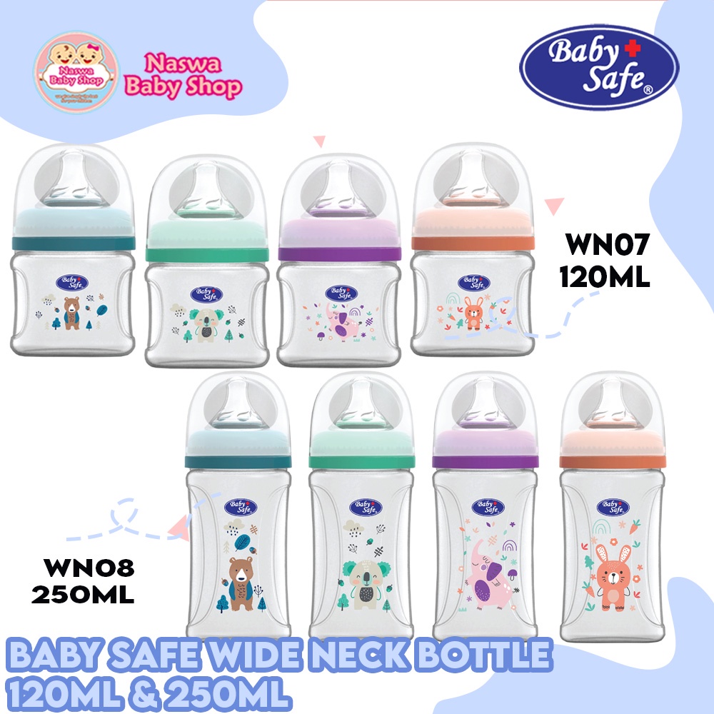 Baby Safe Wide Neck Bottle Animal Series Botol Susu Bayi 120ml &amp; 250ml