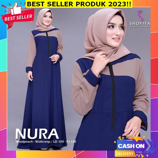 Vallina Outfit - Meganza Maxy Dress Wrinkle Remaja Wanita Gamis Kondangan Lebaran Airflow Crinkle Pr