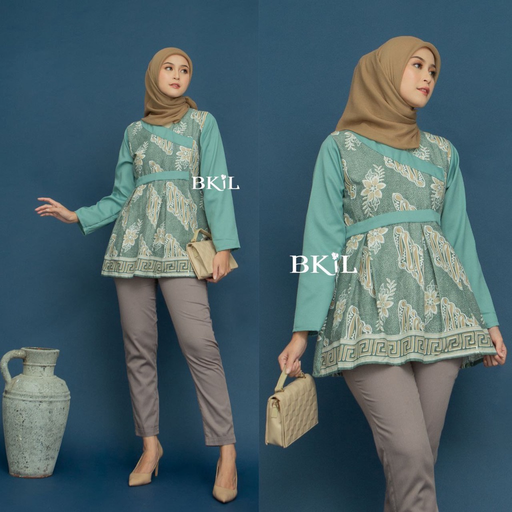 Baju Batik Wanita Modern Atasan Blouse Batik Kerja Wanita Kantor