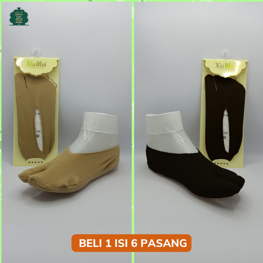 BELI 1 ISI 6 PASANG Kaos Kaki Jempol Telapak Hidden Socks Invisible Socks Wanita Polos Xiu Mei Grosi