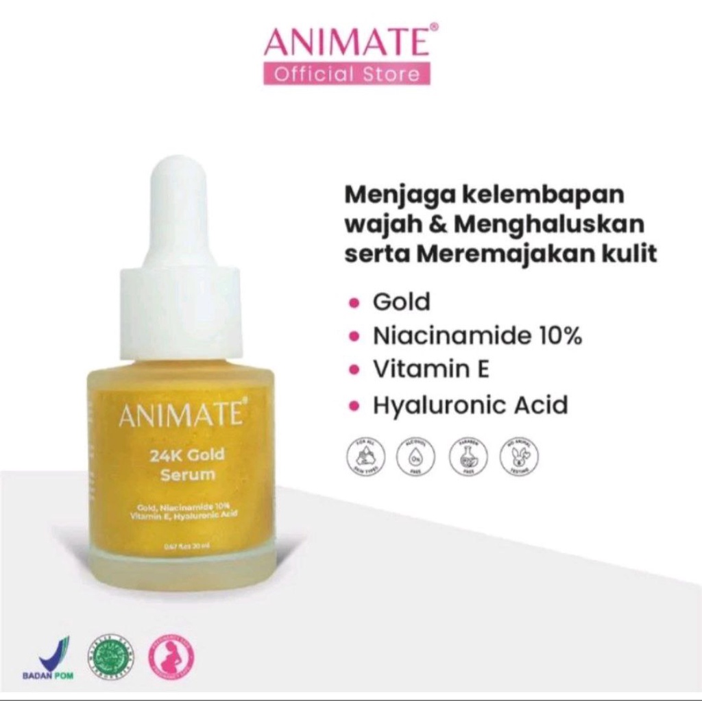 SERUM ANIMATE 24K GOLD 20ML ANTI AGING / SERUM PELEMBAB / SERUM WAJAH