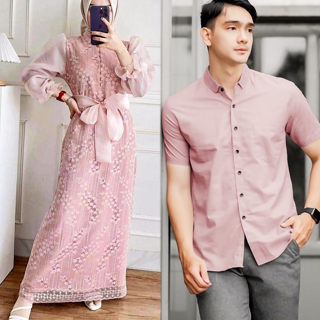 CP LUIS FASHION PAKAIAN COUPLE PASANGAN KEMEJA DAN DRESS GAMIS MAXY (BISA BELI TERPISAH) MS