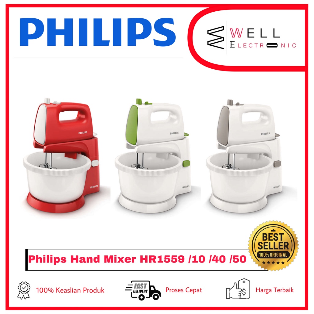 PHILIPS HR1559/10 HR1559/40 HR1559/50 Stand Mixer Com HR 1559