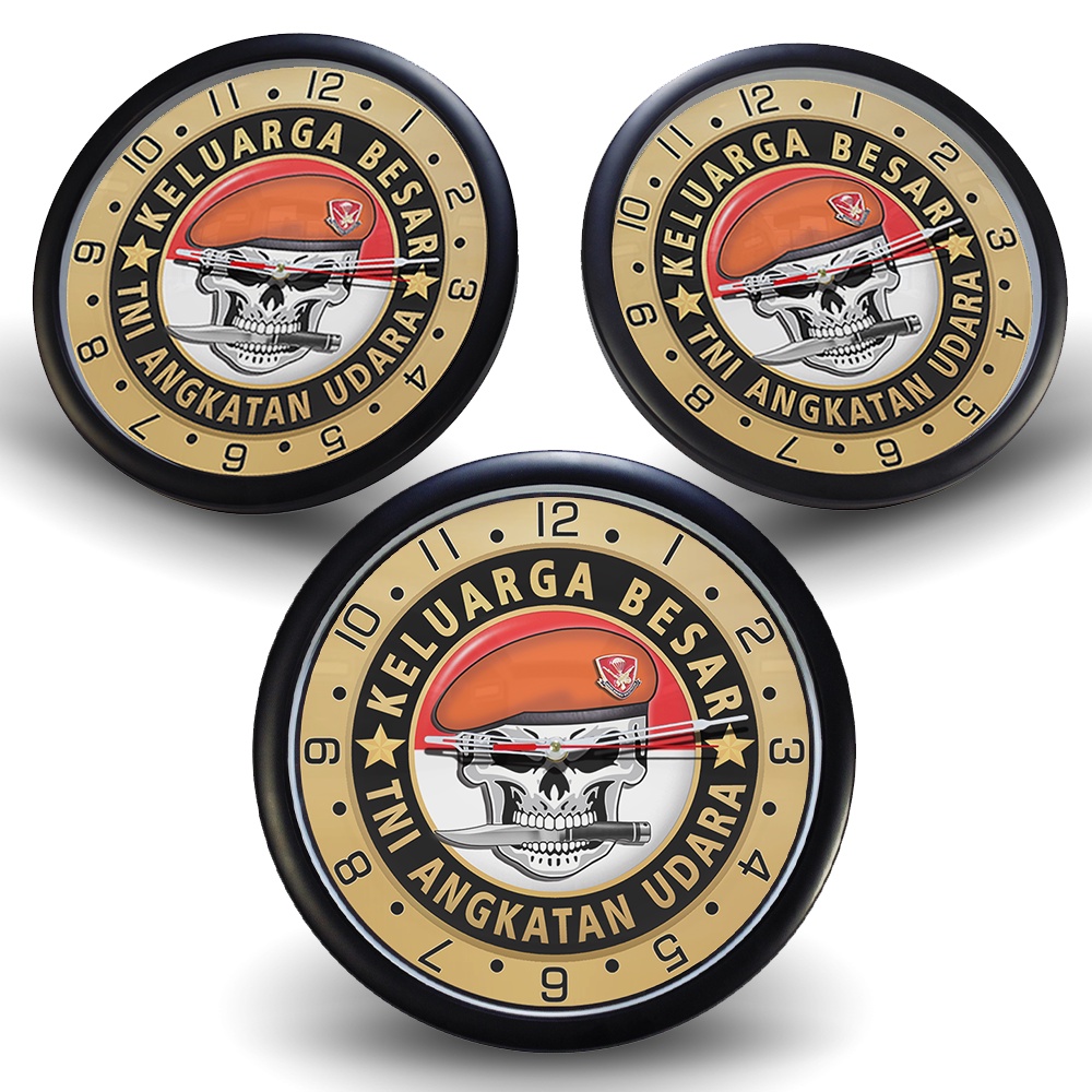 (Masuk) Jam Dinding KELUARGA BESAR TNI-AU {Istimewa} Light Gold