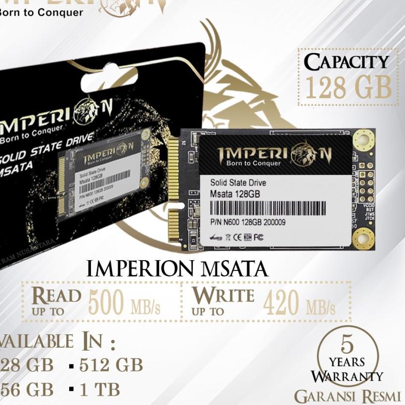 Termurah SSD mSATA imperion 128Gb, 256Gb, 512GB Sata 3.0 6Gbps 3D Nand Flash