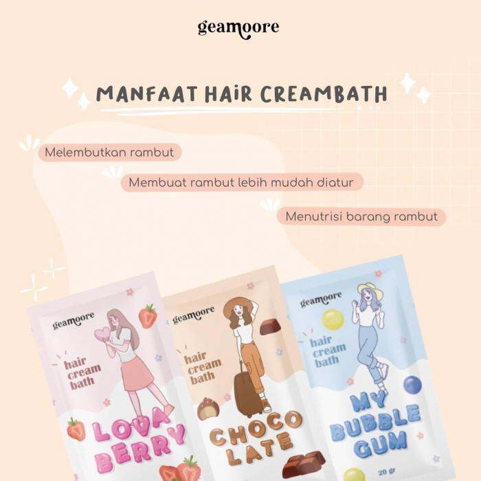 ✨LACIKOSME✨[ SACHET ] GEAMOORE HAIR CREAMBATH - MASKER RAMBUT HAIR MASK BPOM ORIGINAL