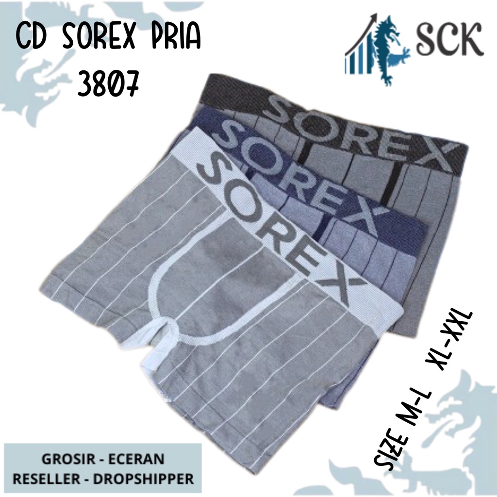 [ISI 2] CD Pria SOREX 3807 Boxer Bahan Katun / Boxer Pakaian Dalam Cowok / Celana Dalam SOREX 3807 - SCK