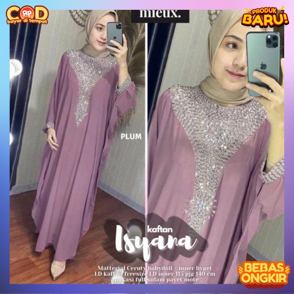 Gamis Kaftsn Kekinian Kafyan Waita Kondangan Laftan Dres Muslim Kagtan Bahan Adem Nyaman Digunakan B