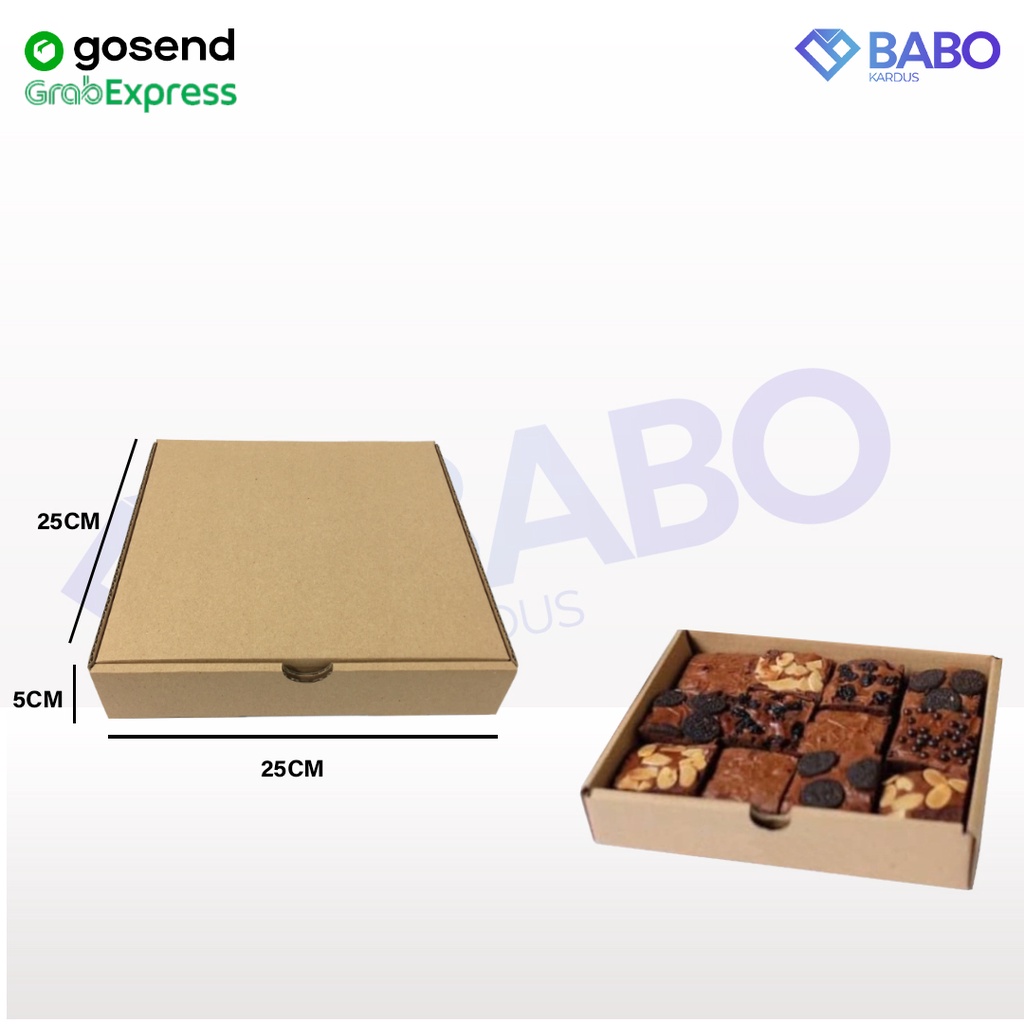 

KARDUS DIECUT / PIZZA / GIFT / HAMPERS Uk. 25x25x5 cm POLOS dan BARU - Box Kue Kering Brownis Brownies (Kardus Pizza Coklat 25 x 25 x 5 cm)