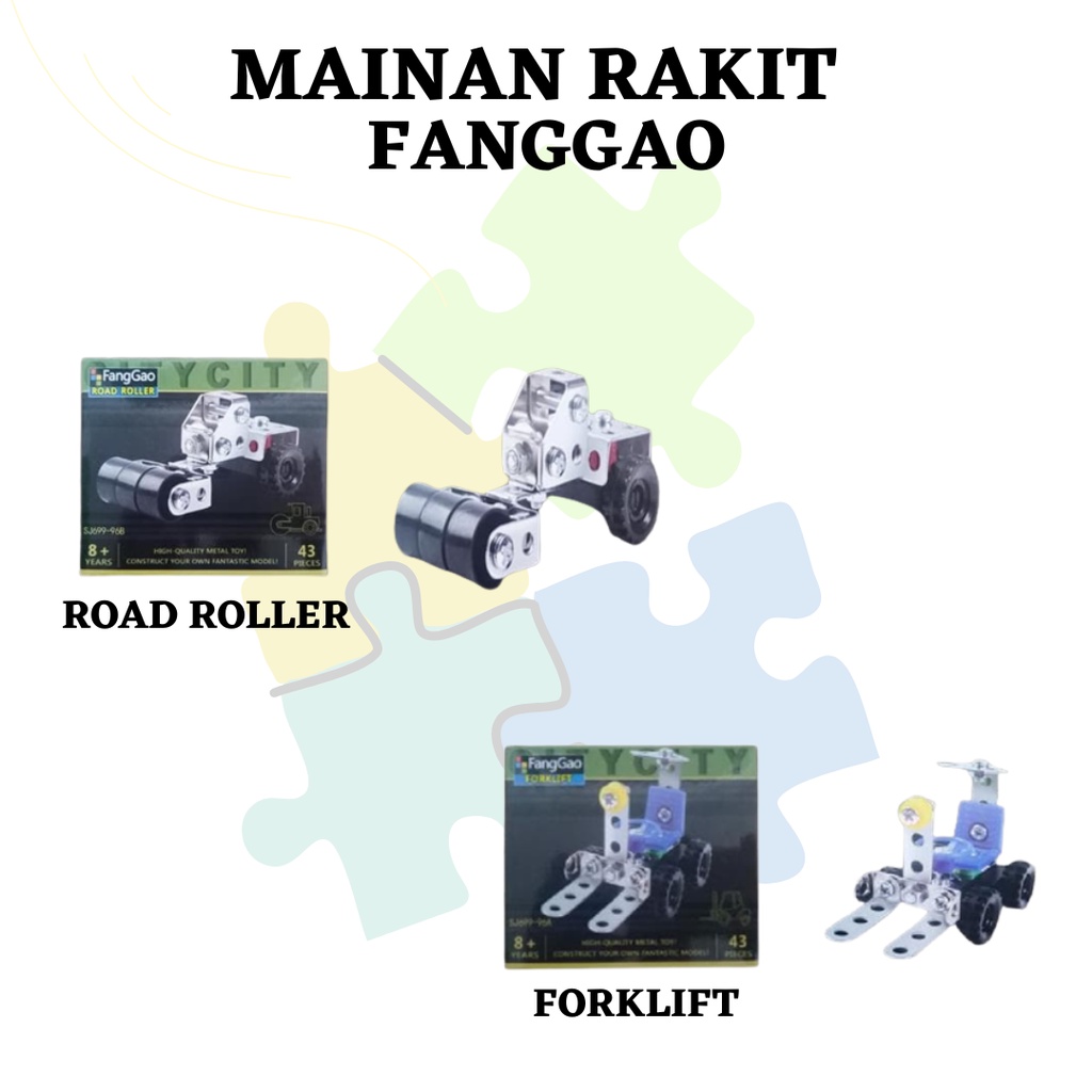 Mainan Edukasi Anak Mainan Mobil Fanggao Road Roller Mainan Rakitan