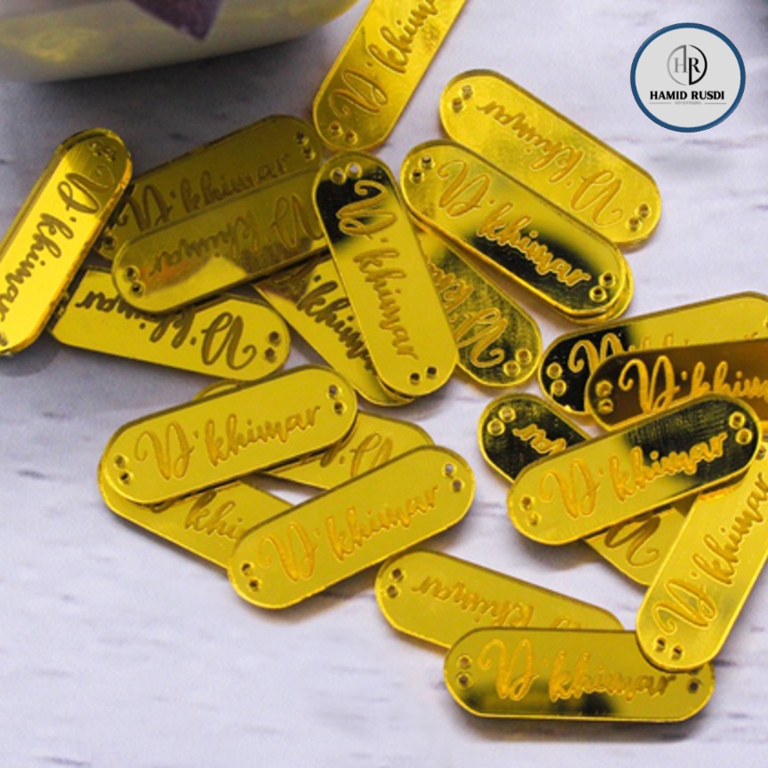 LABEL HIJAB AKRILIK GRAFIR / TAG HIJAB AKRILIK / name tag label tag - Centimeter Adv Laser Cut Free 