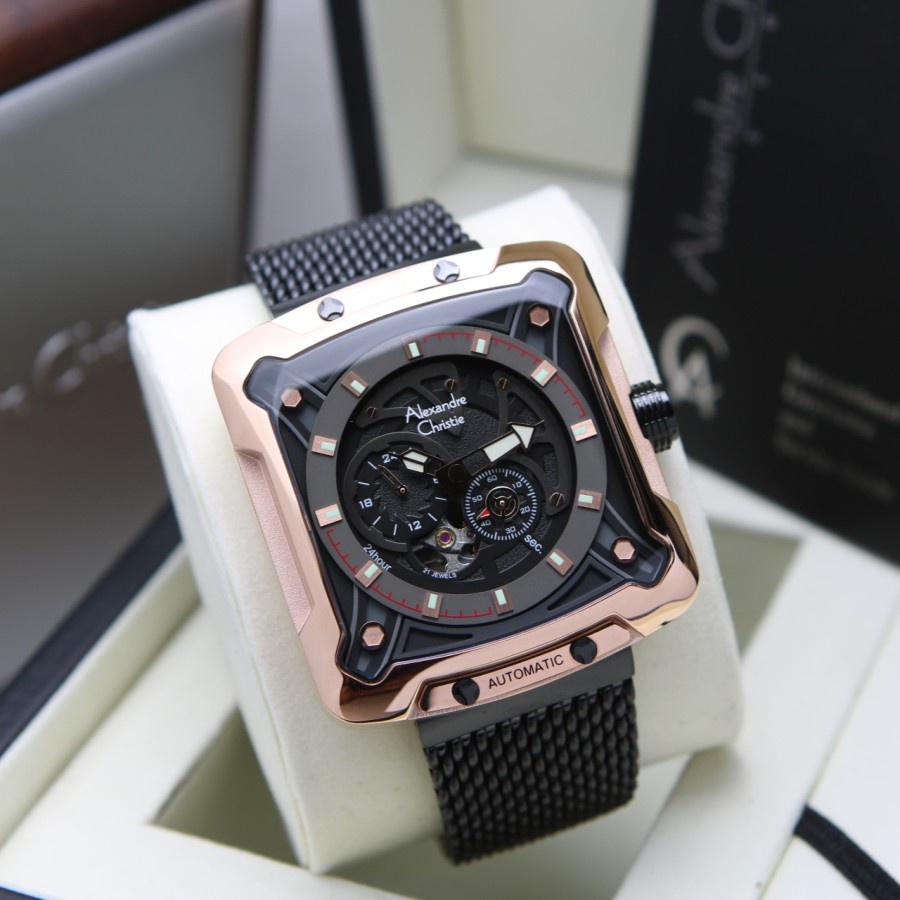 ALEXANDRE CHRISTIE AC 3030 AC3030 AUTOMATIC BLACK ROSEGOLD ORIGINAL