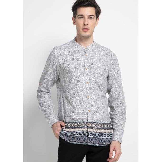 Discount Manzone Kemeja Koko Lengan Panjang Hagia LS Shirt Navy /BAJU KOKO PRIA/BAJU KOKO DEWASA/BAJ