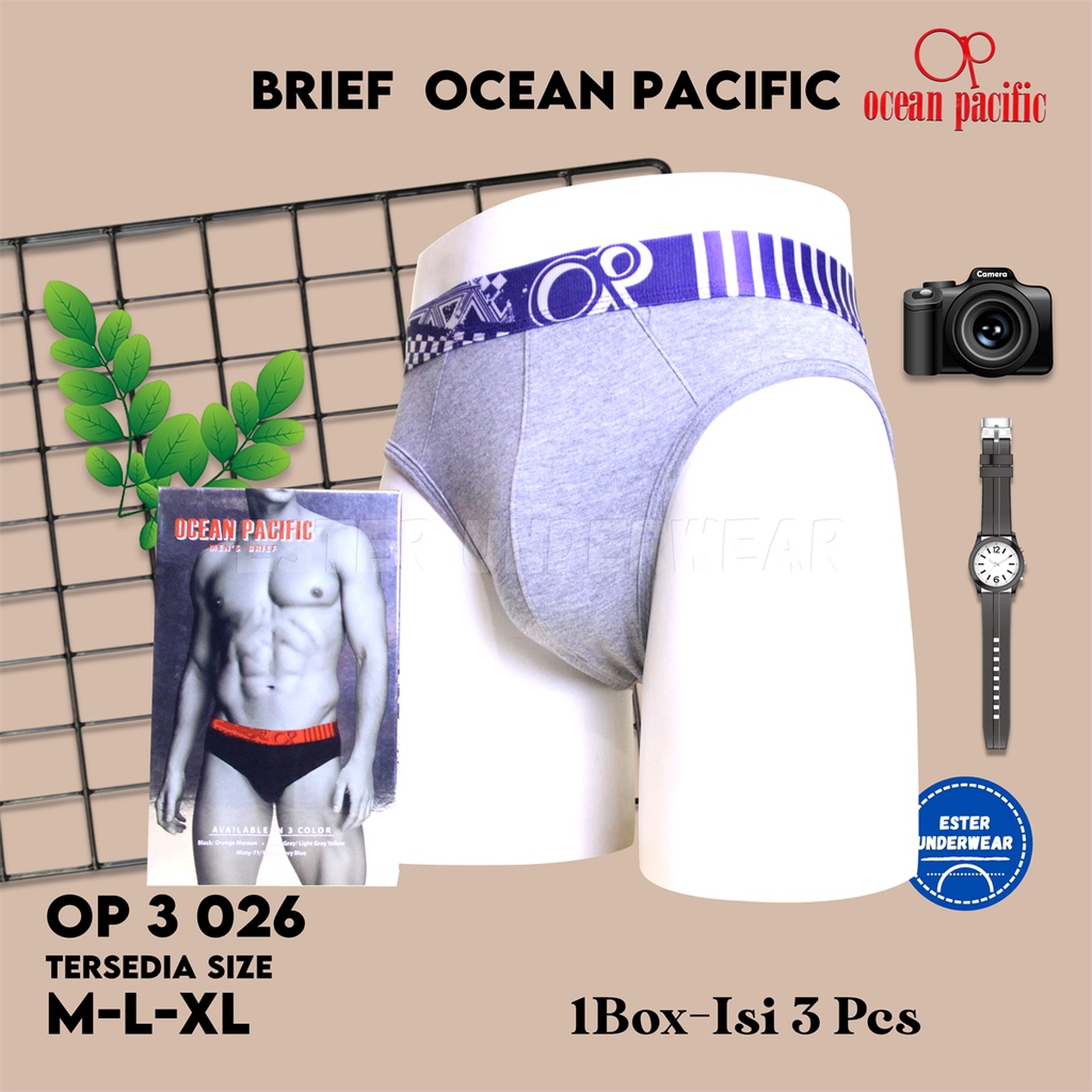 Ocean Pacific Celana Dalam Pria OP 026 Isi-3Pcs/Pack