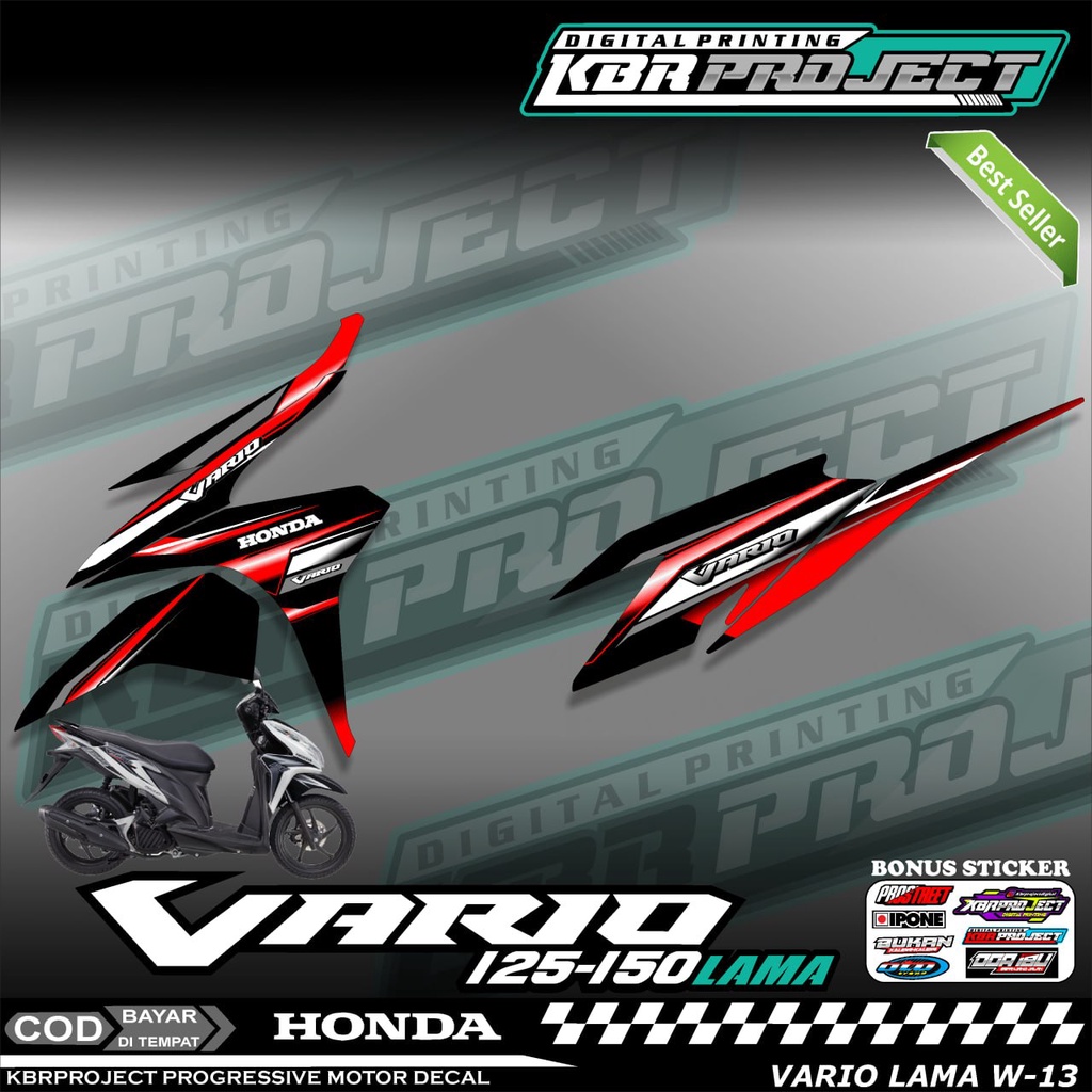 VARIO 125-150 LAMA STIKER SRTIPING MOTOR KEREN LIS VARIASI STIKER MOTOR HONDA RACING W.13 BISA COD