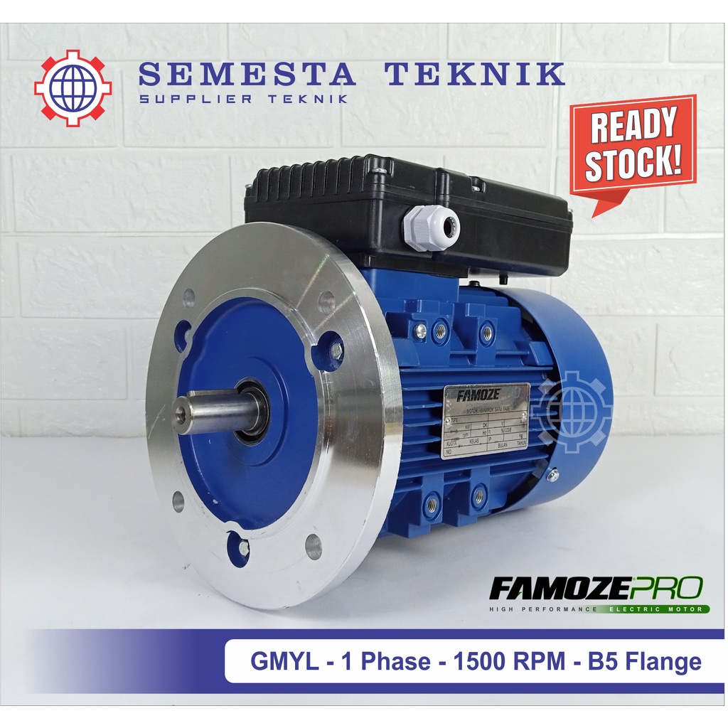 Famoze Pro Dinamo 1 Phase 4 HP 1400 RPM Electric Motor GMYL 4 PK 3 KW - B5 Flange Mounted - 4HP - 4P