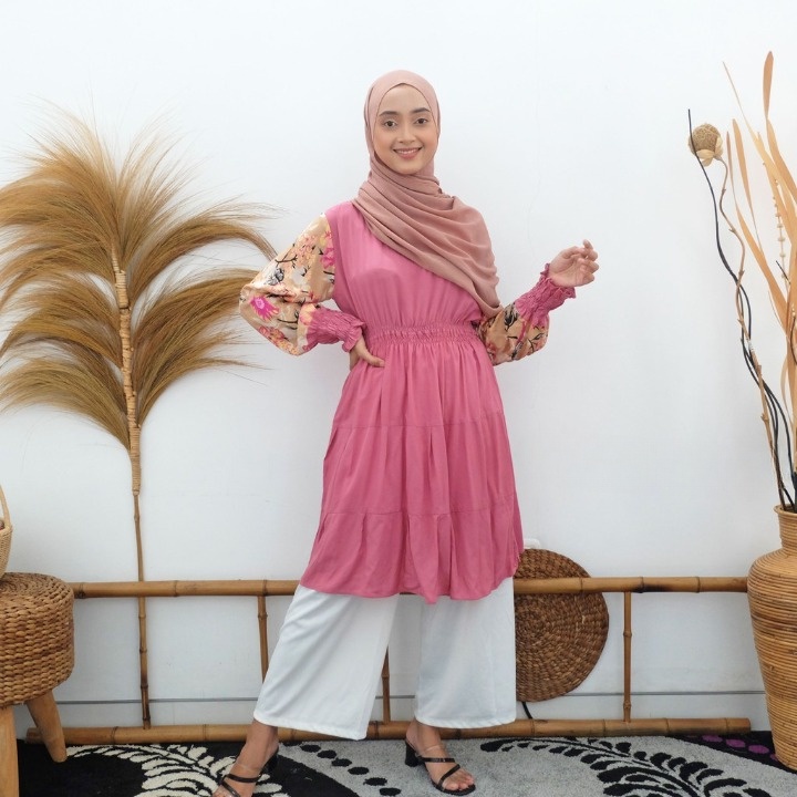 Midi Dress/ Daster/Tunik Bahan Rayon Ala Korea Tunik Rayon