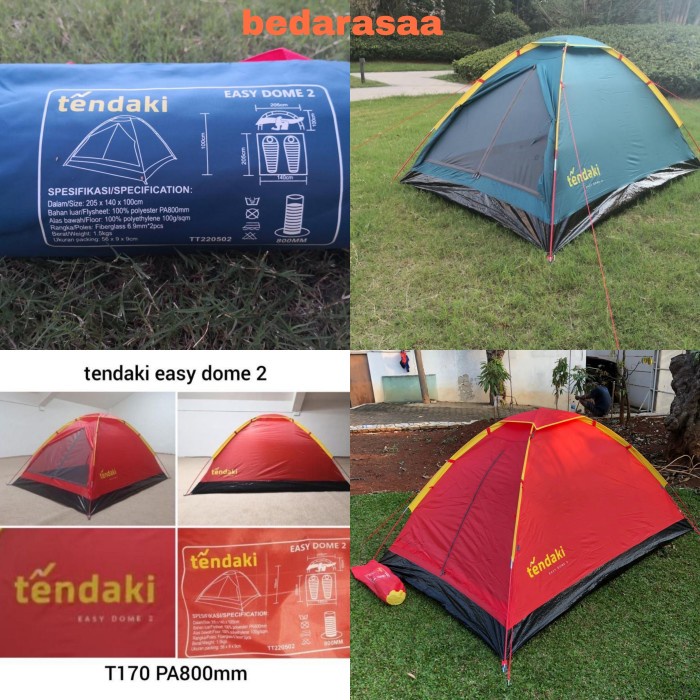 tendaki easy dome 2 single layer tenda gunung murah 2p orang easydome