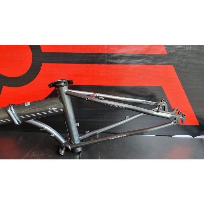 Frame set &amp; handlepost FNHON storm grey metalic abu abu sepeda lipat