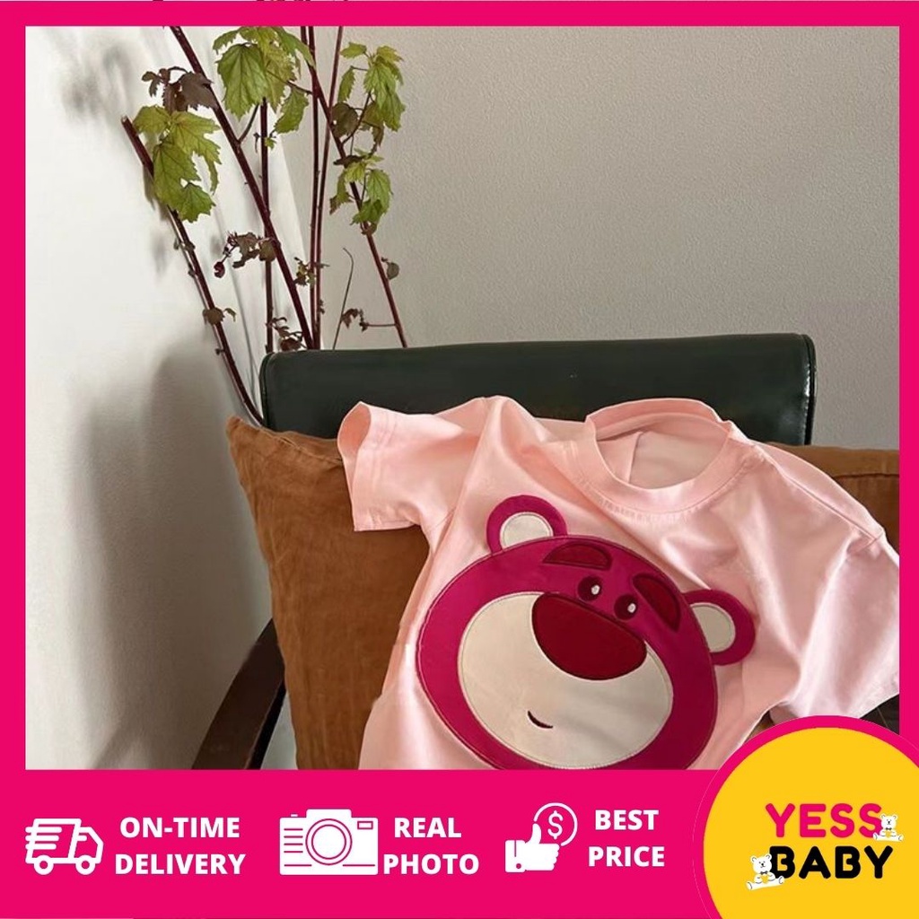 YESSBABY - PINKY BEAR EBV 1-8tahun T-shirt/Kaos Anak perempuan Katun 100%/baju anak perempuan /T-shirt Bayi Perempuan Pakaian Baju Anak IMPORT