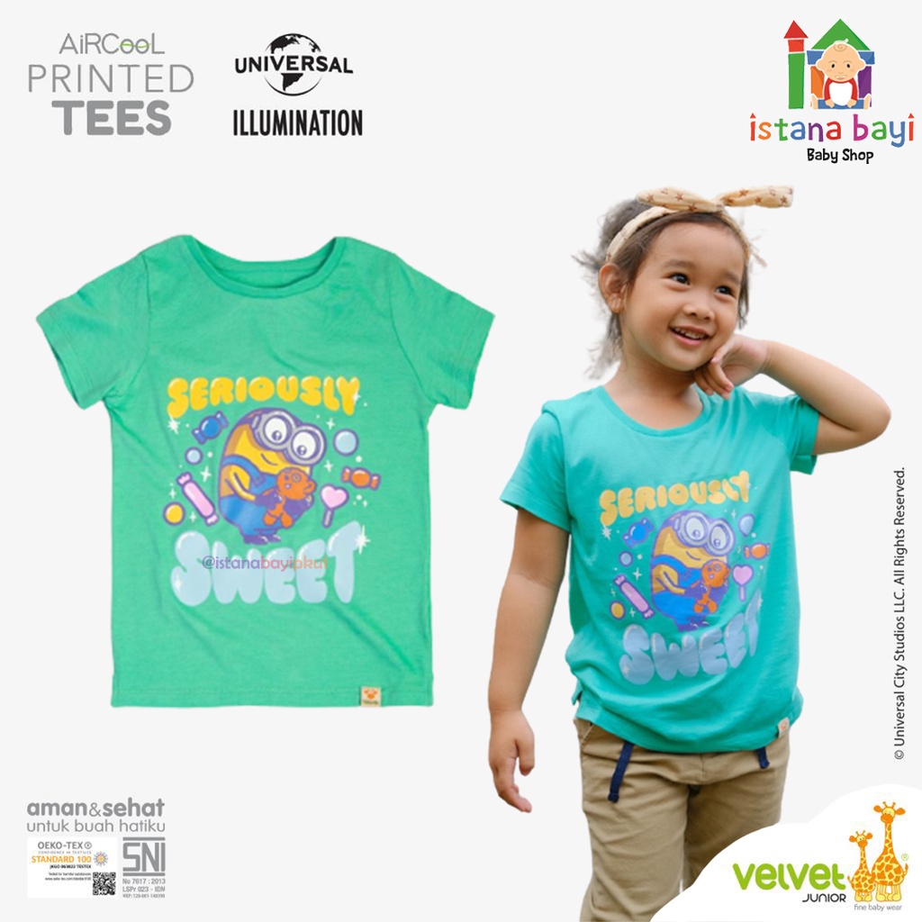 Velvet Junior T-shirt Printed Tee / Kaos Anak Boy &amp; Girl - Kaoos anak murah