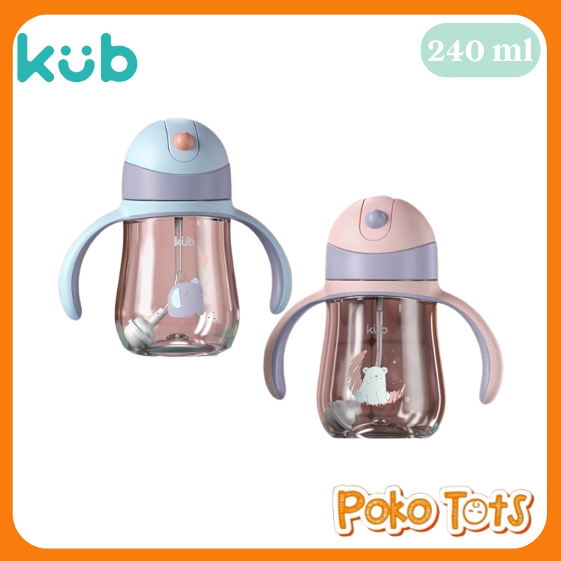 KUB Tritan Baby Straw Cup 240ml Botol Minum Dengan Sedotan Bayi Tritan Bottle KUB WHS