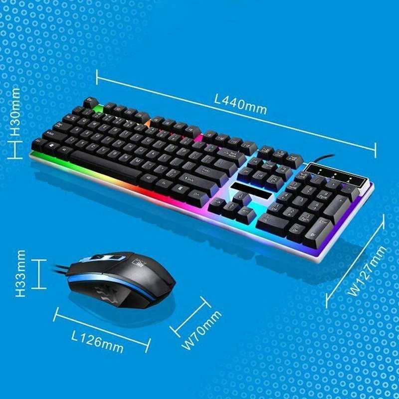 ZHUIGUANGBAO Combo Keyboard Gaming Keyboard RGB Mechanical Feel with Mouse Keyboard PC Laptop Komputer - G21B