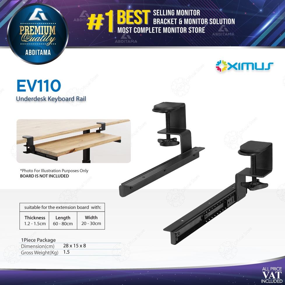 Bracket Jepit Deskmount Underdesk Keyboard Rail Oximus EV110