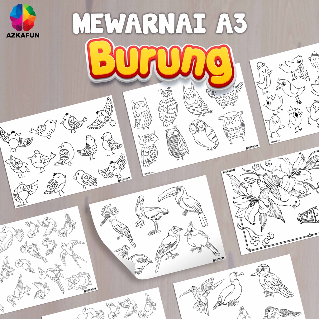 

Kertas Mewarnai A3 BURUNG - Mewarnai hewan di udara coloring bird