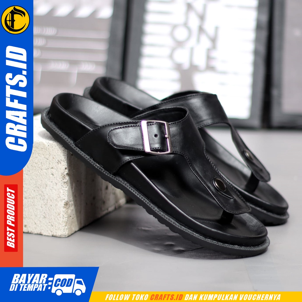 Sandal Kulit Asli Sendal Casual Pria Crafts Haka