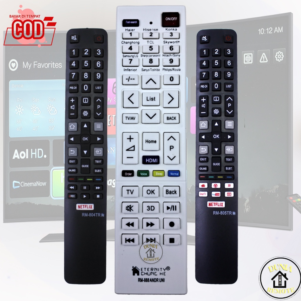 Remot Remote TV TCL Android Smart TV LED LCD tanpa setting