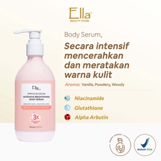 Image of Ella Skincare Spring Blossom Intensive Brightening Body Serum with Niacinamide, Glutathione, Alpha Arbutin - Brighten Skin & Moisture Lock