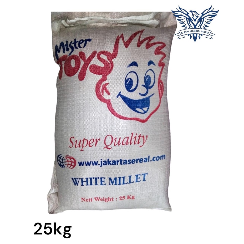 Karungan 25KG MILLET PUTIH Mister Toys White Milet lovebird Pakan Burung Lovebird Jakarta Sereal