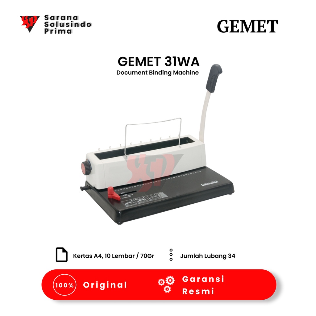 

Mesin Jilid Spiral Kawat | GEMET 31WA | | GARANSI RESMI | JABODETABEK