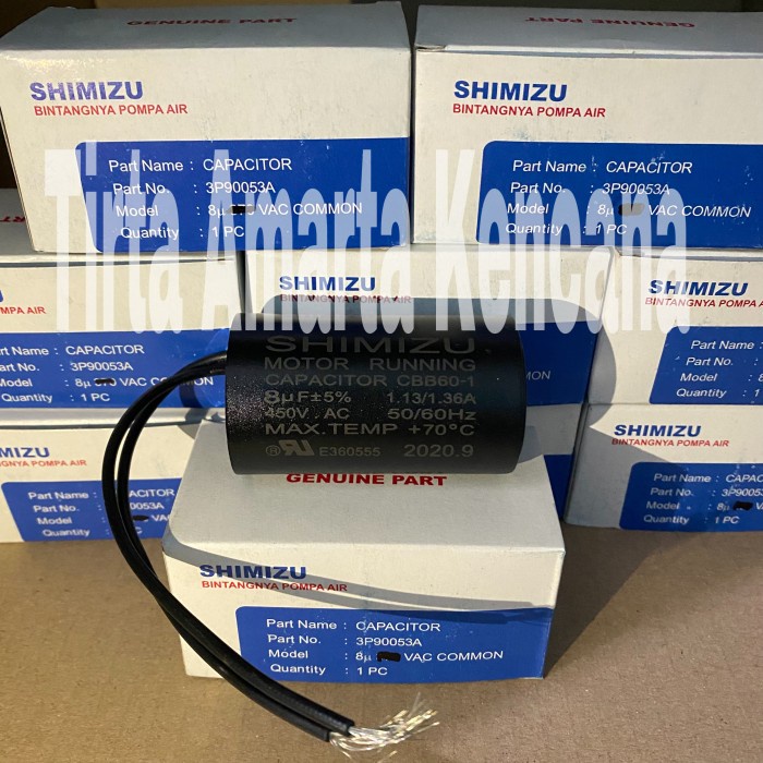 KAPASITOR POMPA AIR SHIMIZU 8UF / KAPASITOR SHIMIZU 8 UF