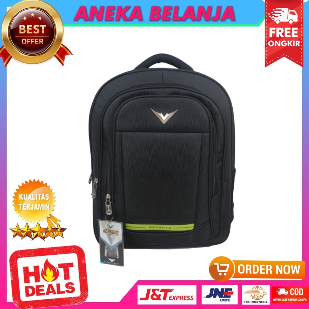 Tas Ransel Pria Rexsove Bahan Dolby Tebal Backpack Sekolah SMP SMA Murah Tas Ransel Laptop Free Raincover