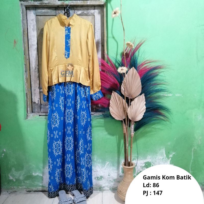 [Preloved] Gamis Kombinasi Satin mix Batik//Self-manufacture//Gamis//Dress Wanita//Dress